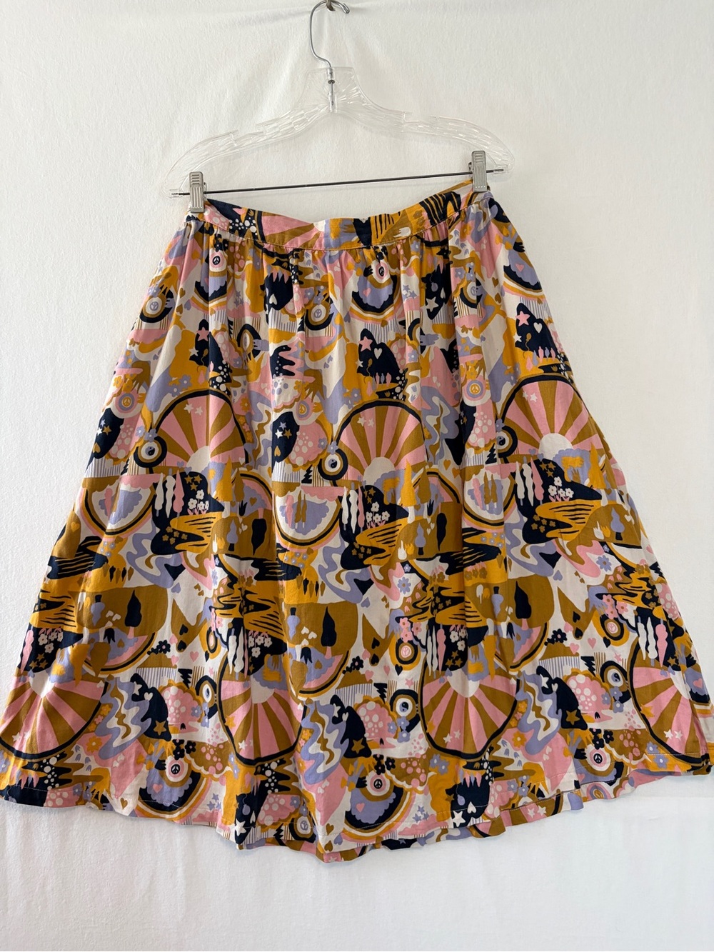 Modcloth Multicolor Abstract A-Line Midi Skirt